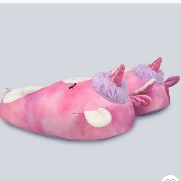 •SQUISHMALLOWS•NWT LOLA THE UNICORN PLUSH SLIPPERS SHOE SIZE 11/12 BERRY PURPLE - Picture 4 of 9